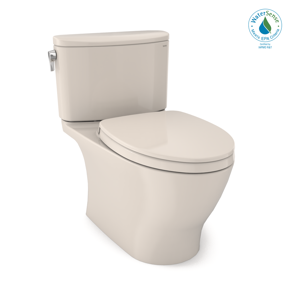 TOTO® Nexus® 1G® Two-Piece Elongated 1.0 GPF Universal Height Toilet with CEFIONTECT® and SS124 SoftClose Seat, WASHLET®+ Ready, Sedona Beige - MS442124CUFG#12