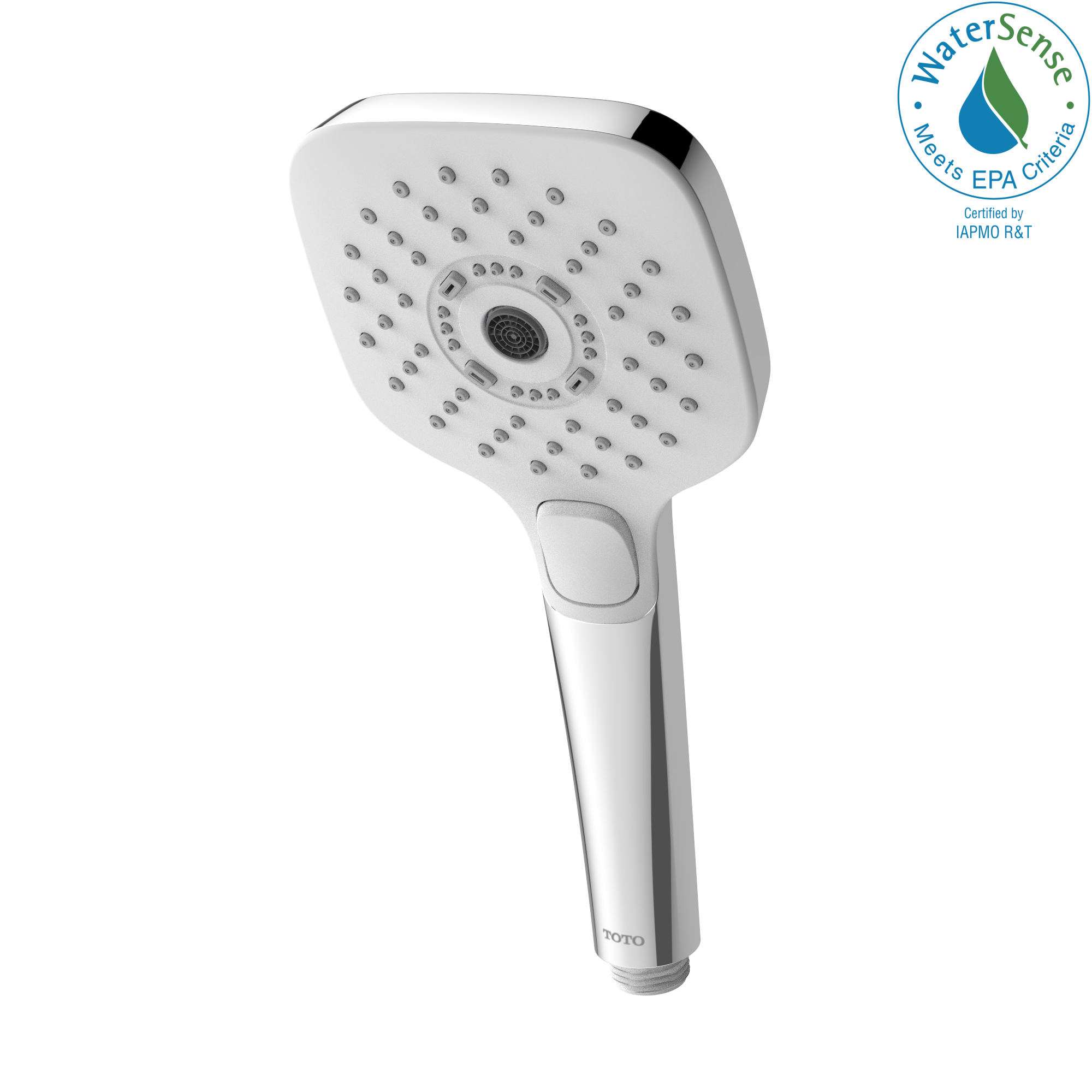 TOTO® G Series Square Three Spray Modes 4 inch 1.75 GPM Handshower with ACTIVE WAVE, COMFORT WAVE, and WARM SPA, Polished Chrome - TBW02015U4#CP