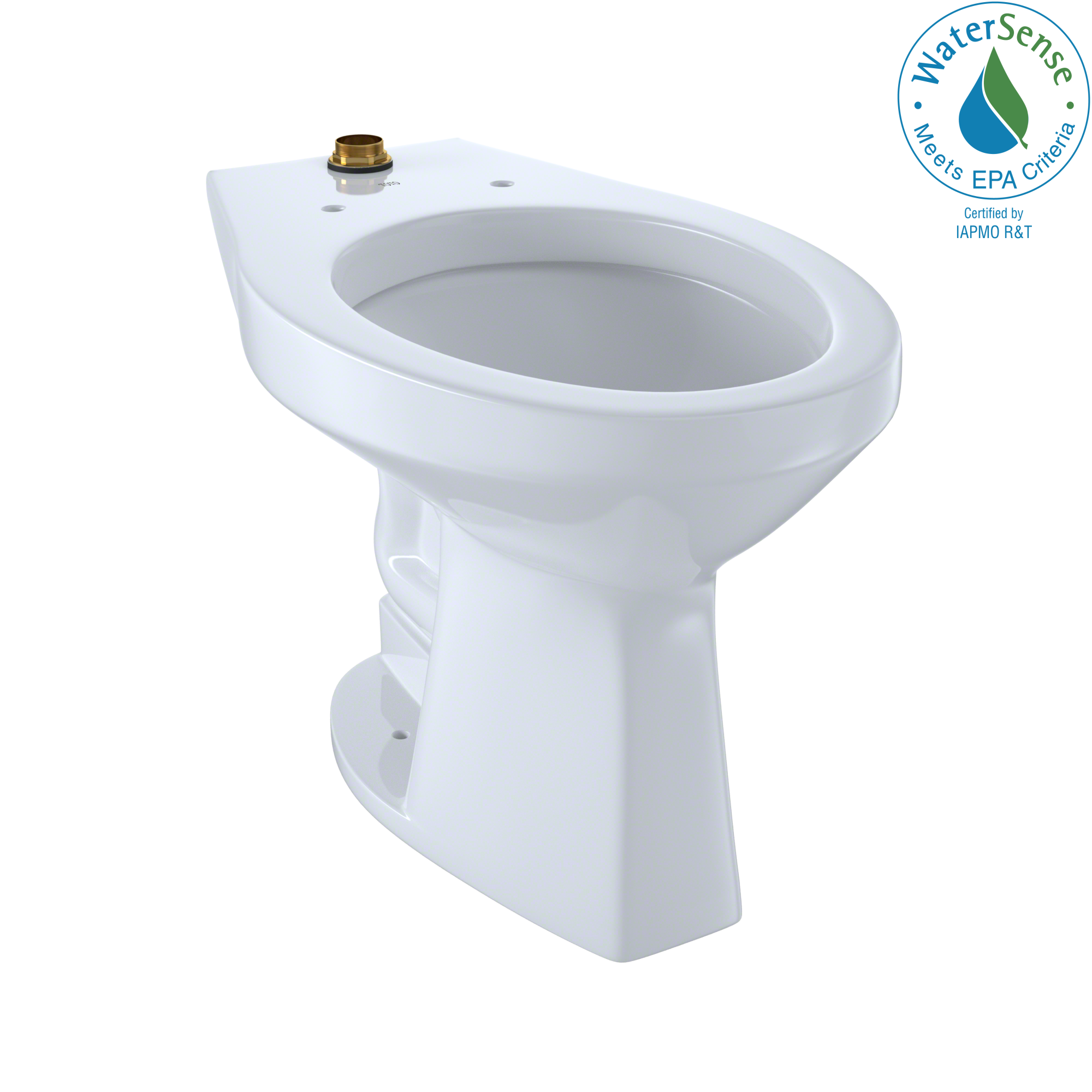 TOTO® Elongated Floor-Mounted Flushometer ADA Compliant Toilet Bowl with Top Spud and CeFiONtect, Cotton White - CT705ULNG#01