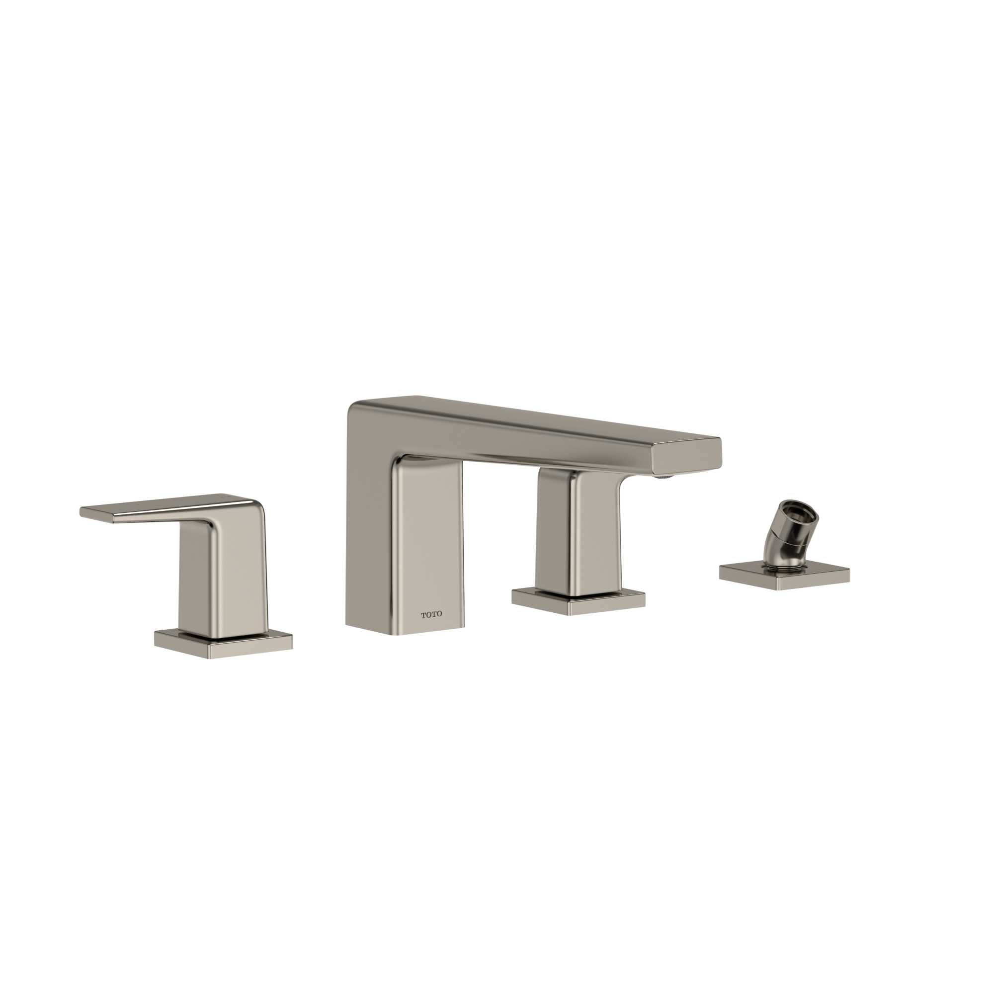 TOTO® GB Two-Handle Deck-Mount Roman Tub Filler Trim with Handshower, Polished Nickel - TBG10202U#PN