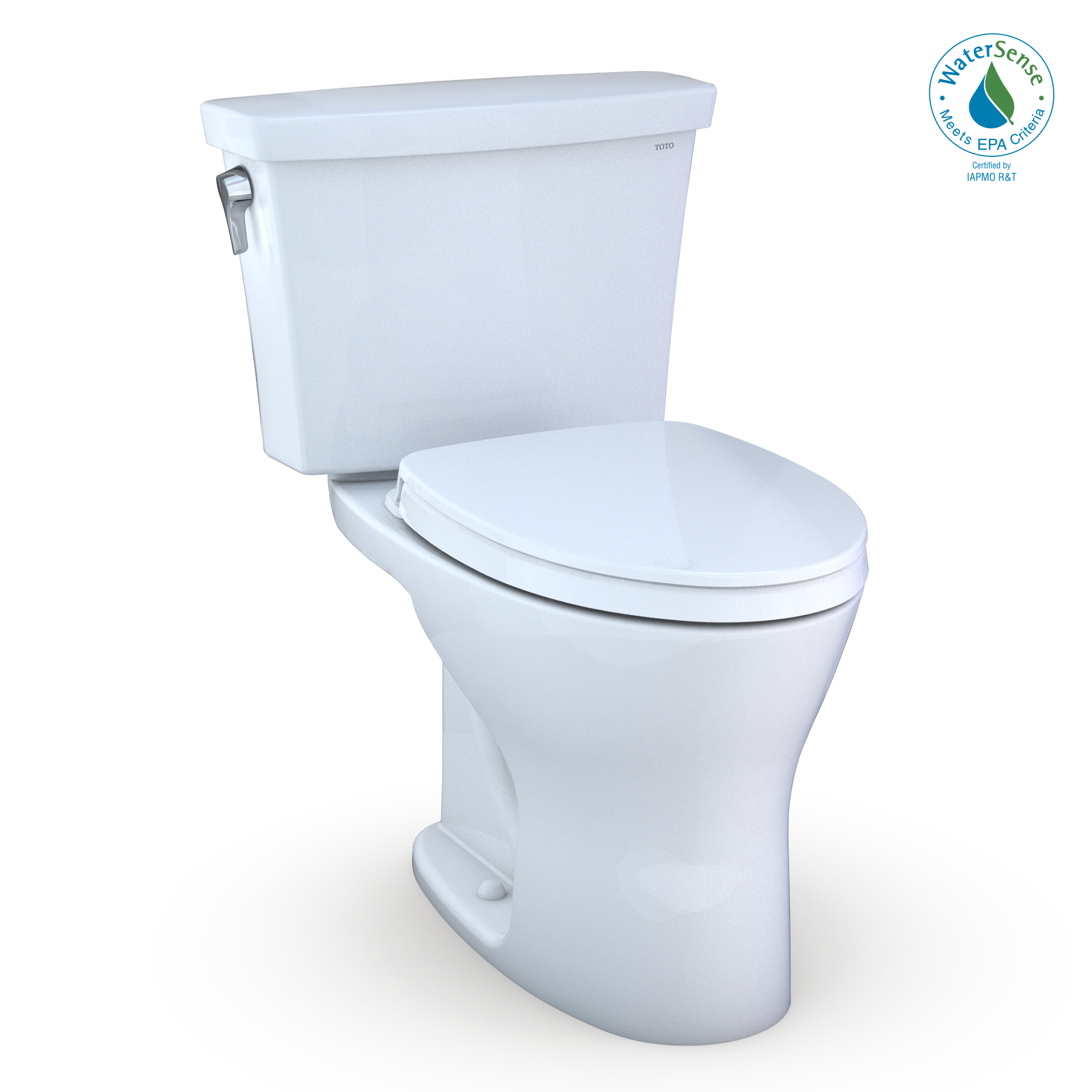 TOTO® Drake® Transitional Two-Piece Elongated Dual Flush 1.28 and 0.8 GPF DYNAMAX TORNADO FLUSH® Toilet with CEFIONTECT® and SoftClose Seat, WASHLET+ Ready, Cotton White - MS748124CEMG#01