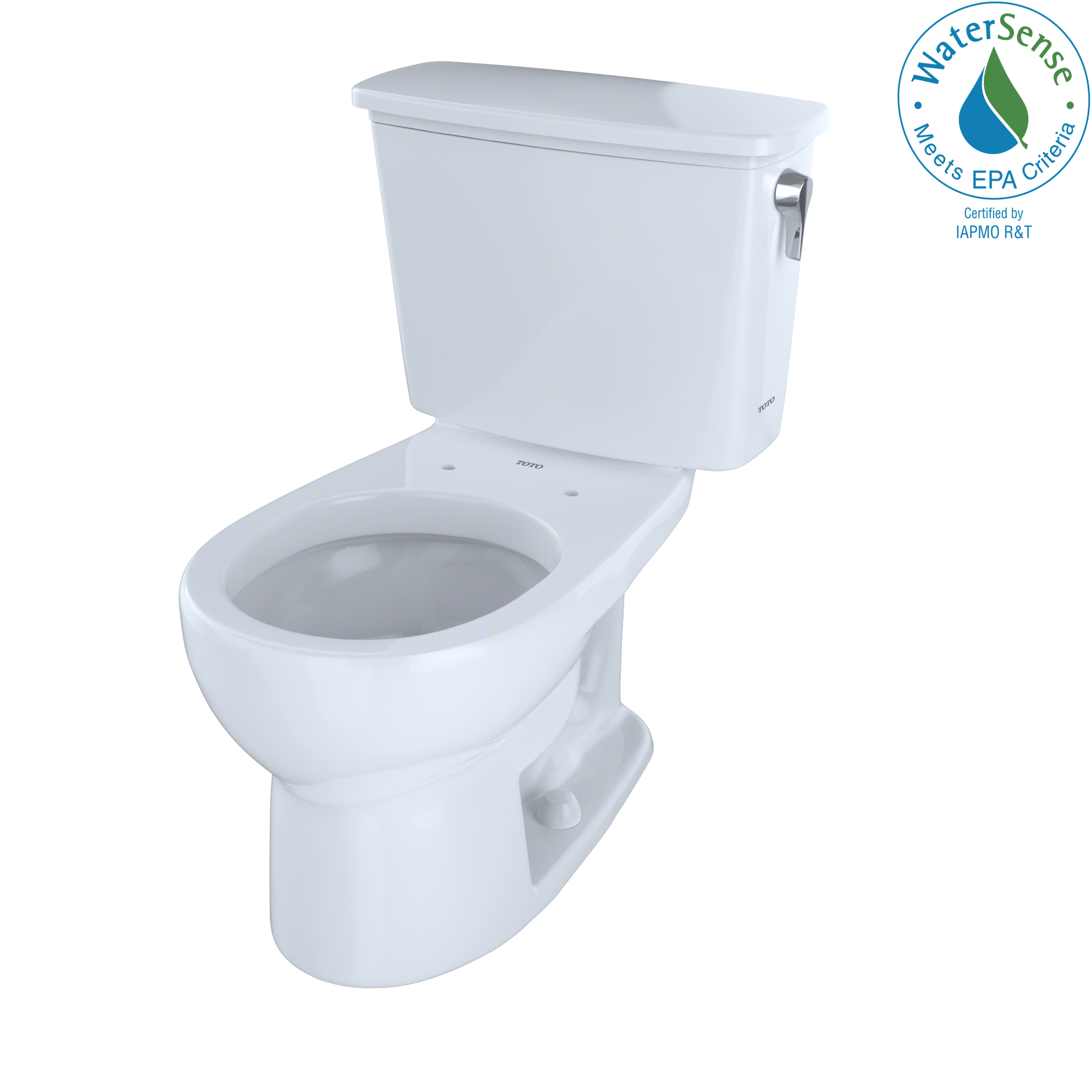 TOTO® Eco Drake® Transitional Two-Piece Round 1.28 GPF Toilet with Right-Hand Trip Lever, Cotton White - CST743ERN#01