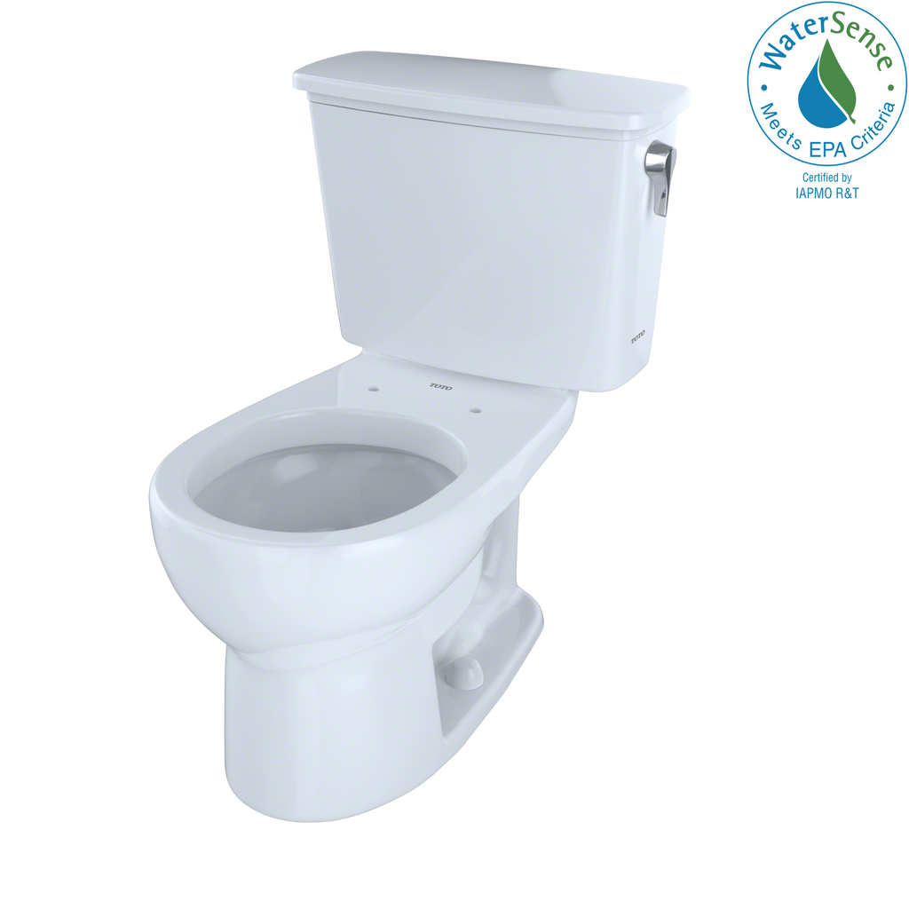 TOTO® Eco Drake® Transitional Two-Piece Round 1.28 GPF Toilet with Right-Hand Trip Lever, Cotton White - CST743ERN#01