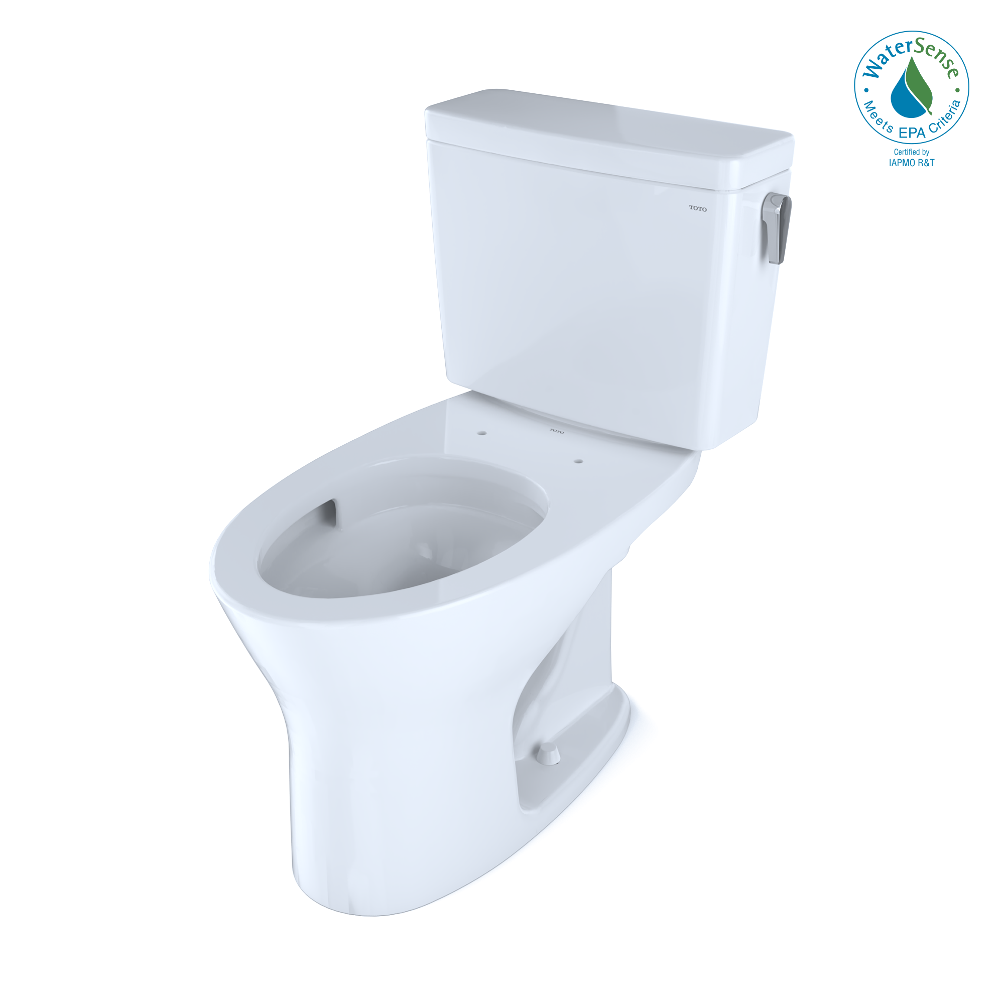 TOTO® Drake® Two-Piece Elongated Dual Flush 1.0 and 0.8 GPF DYNAMAX TORNADO FLUSH® Toilet with CEFIONTECT® and Right-Hand Trip Lever, Cotton White - CST746CUMRG#01