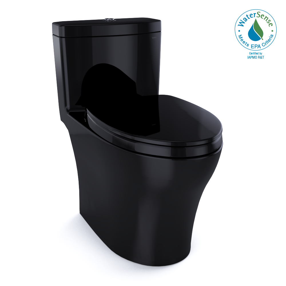 TOTO® Aquia® IV One-Piece Elongated Dual Flush 1.28 and 0.8 GPF Universal Height, WASHLET®+ Ready Toilet, Ebony- MS646124CEMF#51