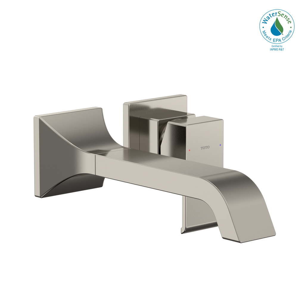 TOTO® GC 1.2 GPM Wall-Mount Single-Handle Long Bathroom Faucet with COMFORT GLIDE Technology, Polished Nickel - TLG08308U#PN
