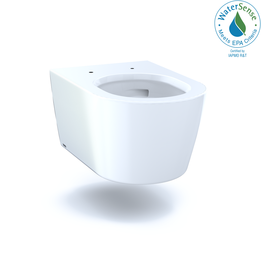 TOTO® RP Wall-Hung Contemporary D-Shape Dual Flush 1.28 and 0.9 GPF Toilet with CEFIONTECT®, Cotton White - CT447CFG#01