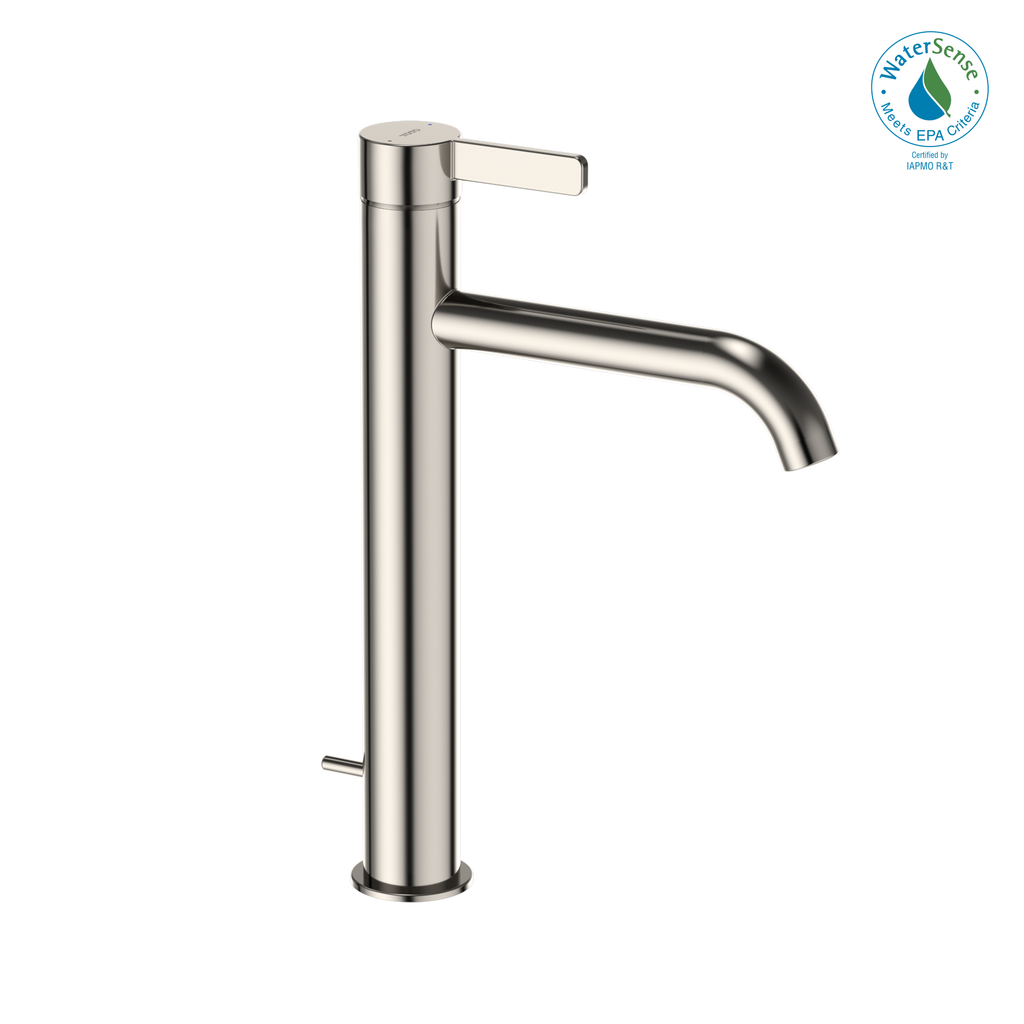 TOTO® GF 1.2 GPM Single Handle Vessel Bathroom Sink Faucet with COMFORT GLIDE Technology, Polished Nickel - TLG11305U#PN