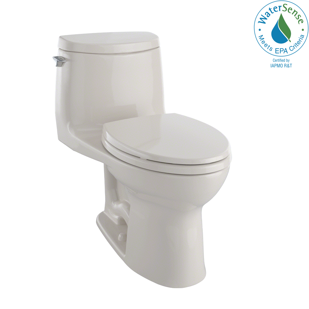 TOTO® UltraMax® II 1G® One-Piece Elongated 1.0 GPF Universal Height Toilet with CeFiONtect™, Bone - MS604114CUFG#03