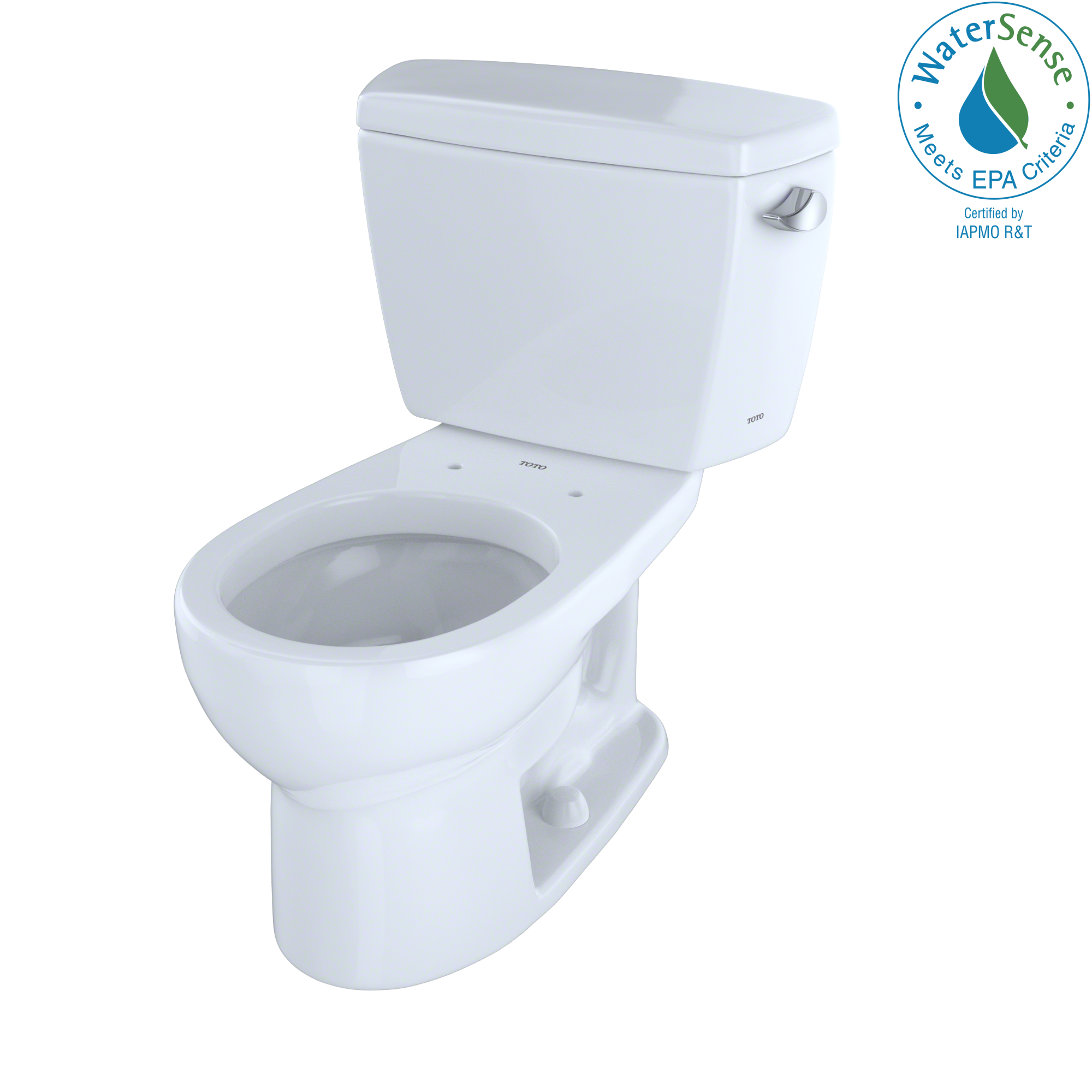 TOTO® Eco Drake® Two-Piece Round 1.28 GPF Toilet with Right-Hand Trip Lever, Cotton White - CST743ER#01