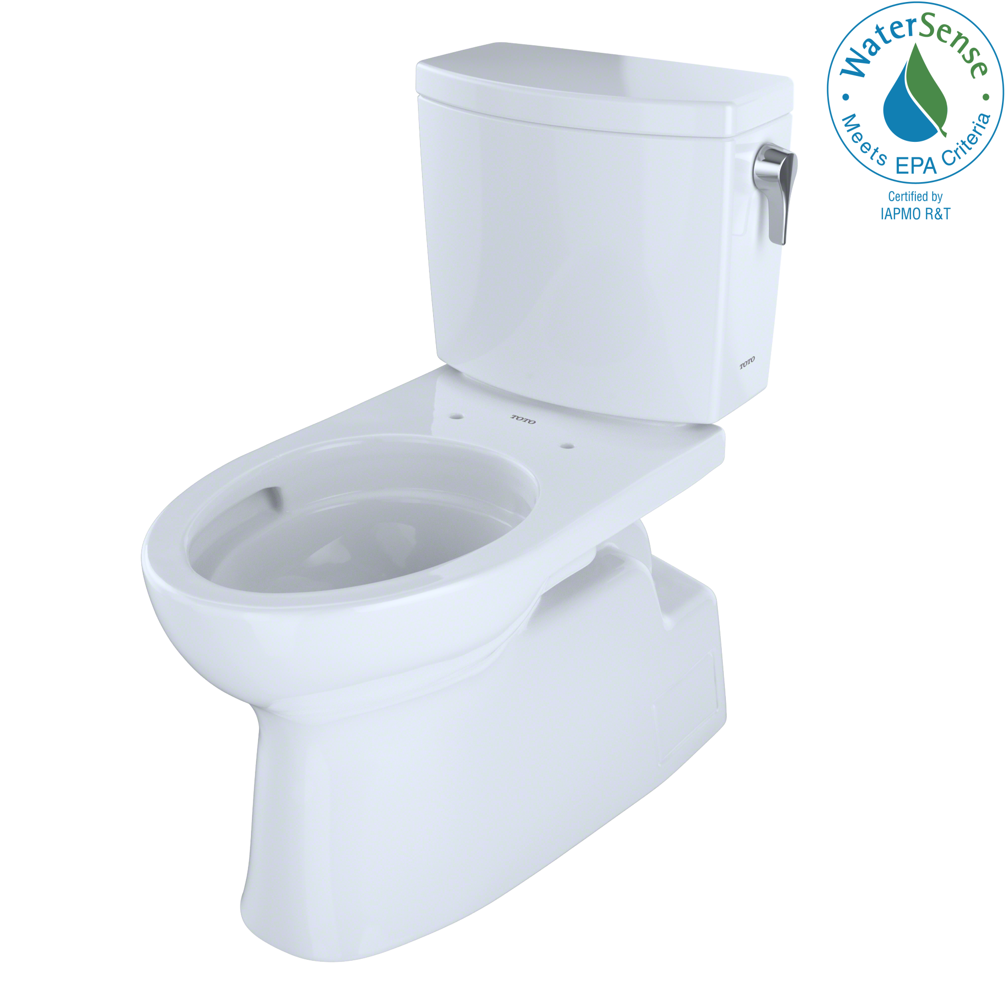 TOTO® Vespin® II 1G® Two-Piece Elongated 1.0 GPF Universal Height Skirted Toilet with CeFiONtect™ and Right-Hand Trip Lever, Cotton White - CST474CUFRG#01