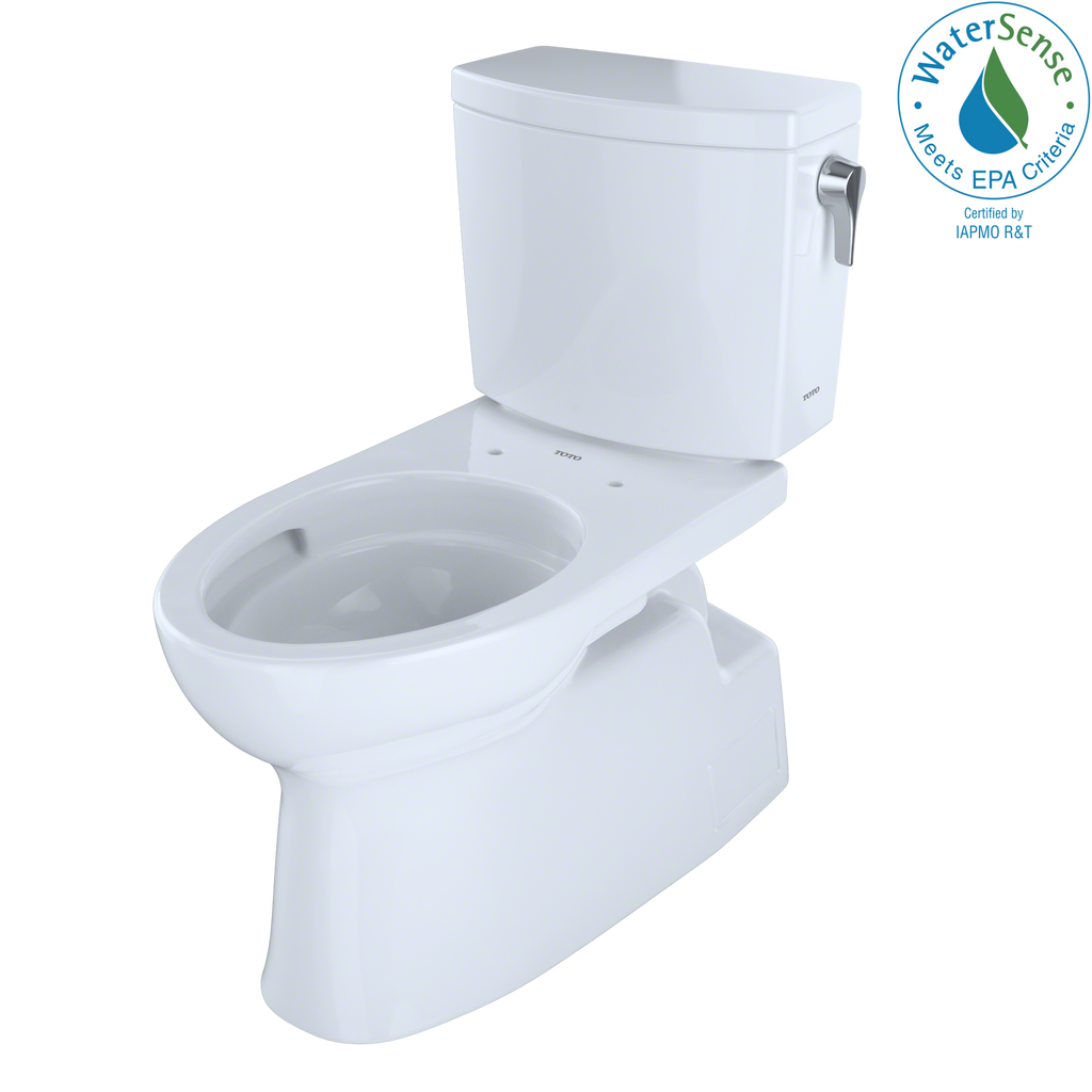 TOTO® Vespin® II 1G® Two-Piece Elongated 1.0 GPF Universal Height Skirted Toilet with CeFiONtect™ and Right-Hand Trip Lever, Cotton White - CST474CUFRG#01