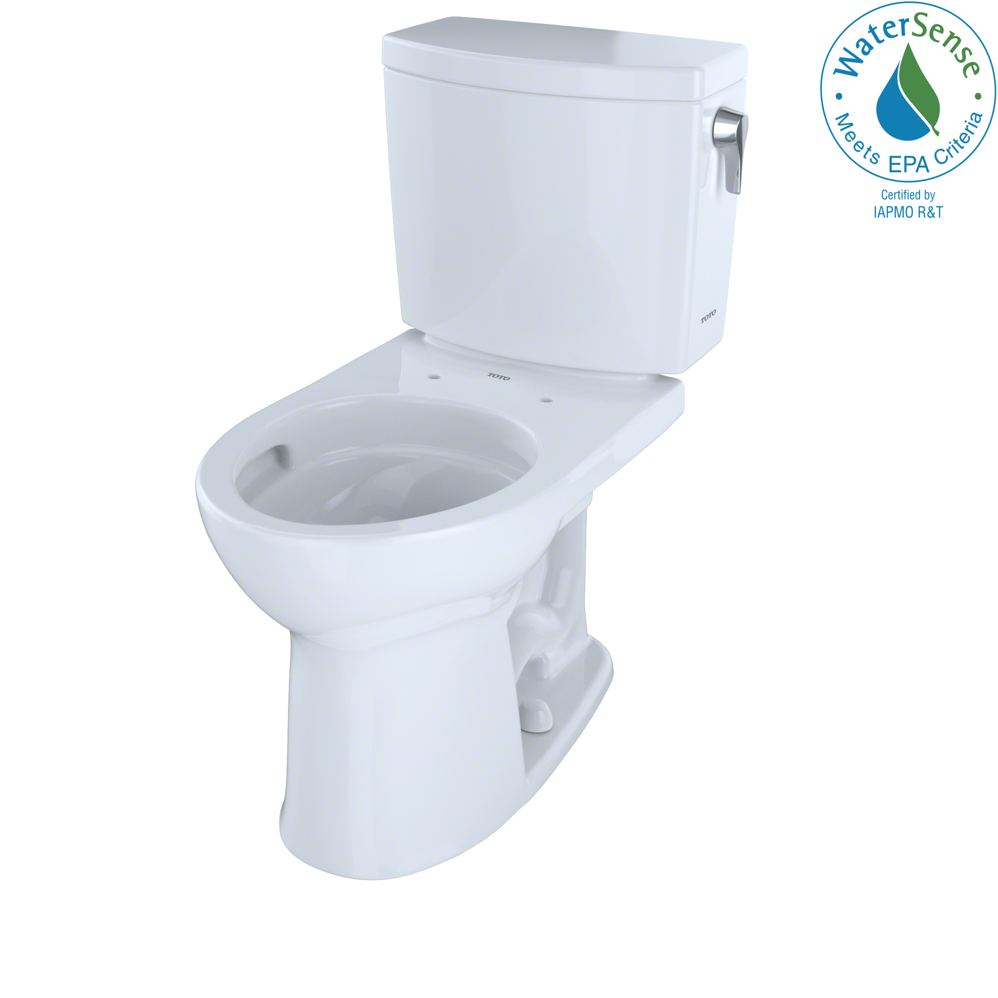 TOTO® Drake® II 1G® Two-Piece Round 1.0 GPF Universal Height Toilet with CeFiONtect™ and Right-Hand Trip Lever, Cotton White - CST453CUFRG#01