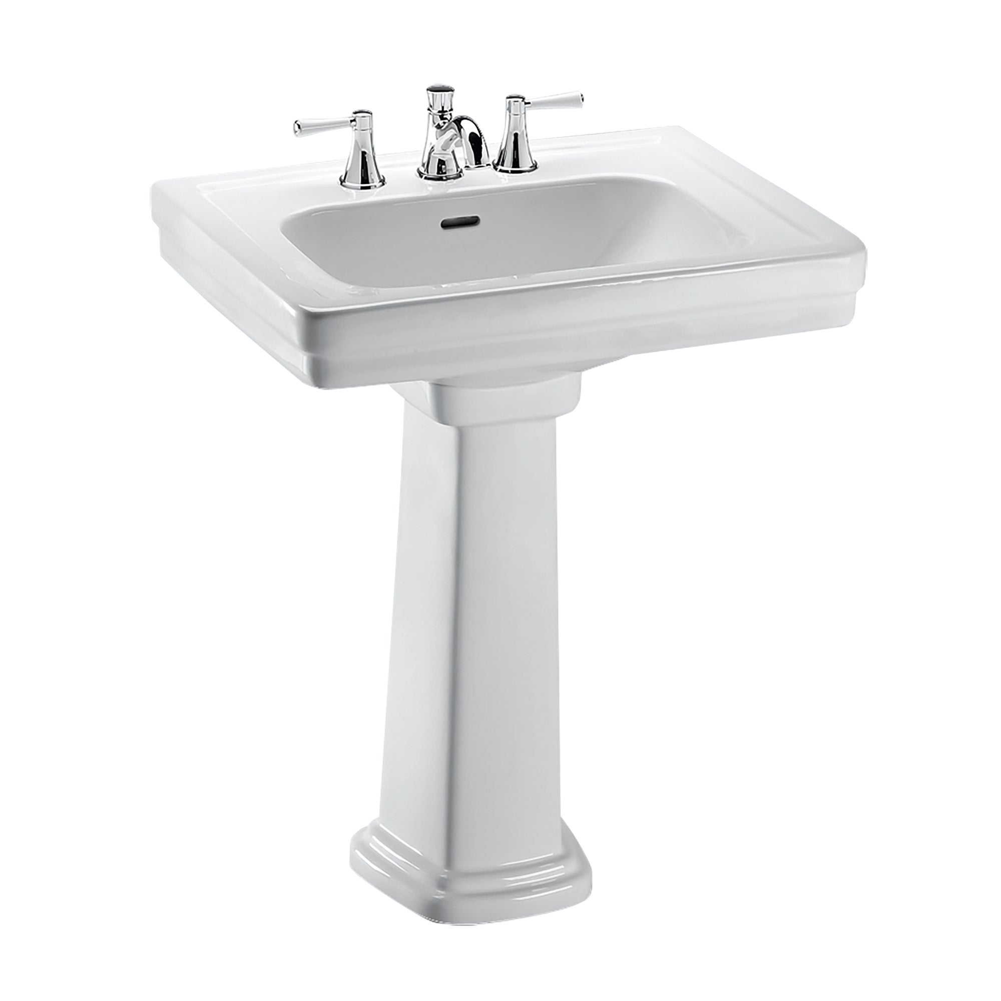 TOTO® Promenade® 27-1/2" x 22-1/4" Rectangular Pedestal Bathroom Sink for 4 inch Center Faucets, Cotton White - LPT530.4N#01