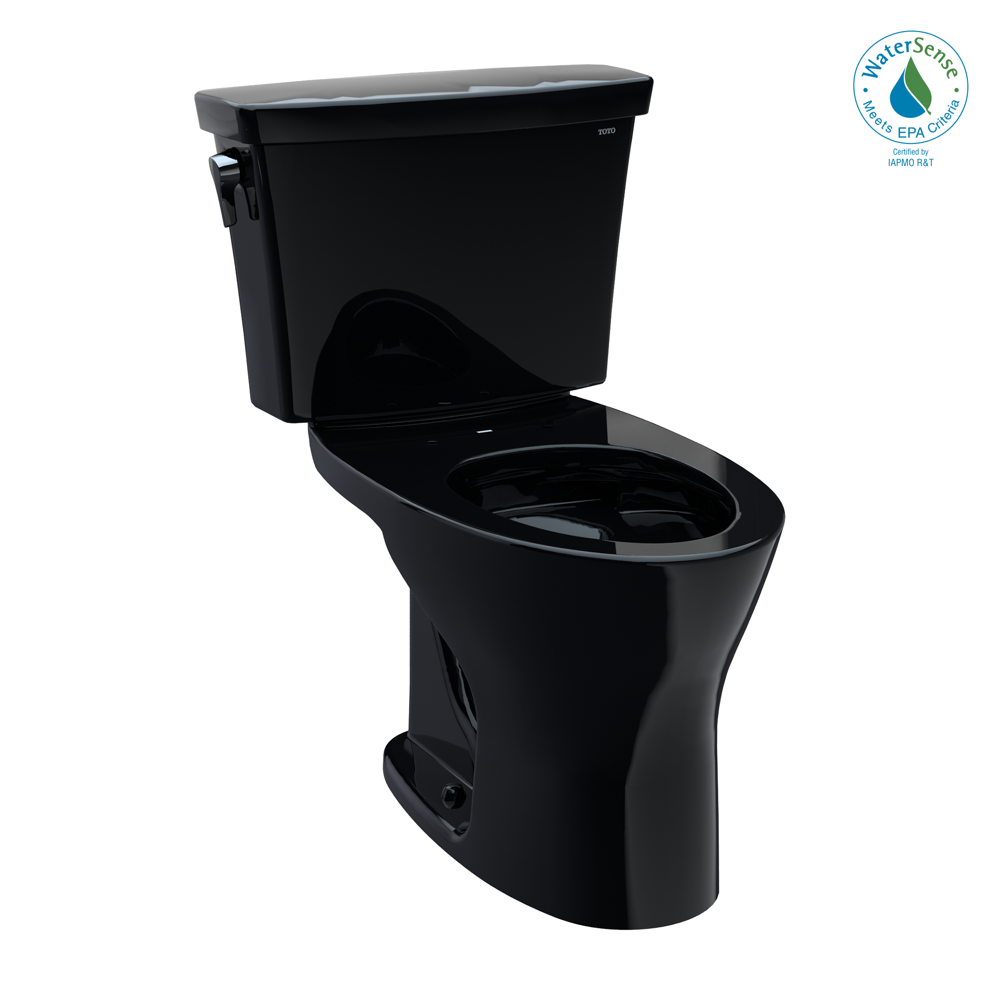 TOTO® Drake® Transitional Two-Piece Elongated Dual Flush 1.28 and 0.8 GPF DYNAMAX TORNADO FLUSH® Toilet, Ebony - CST748CEM#51