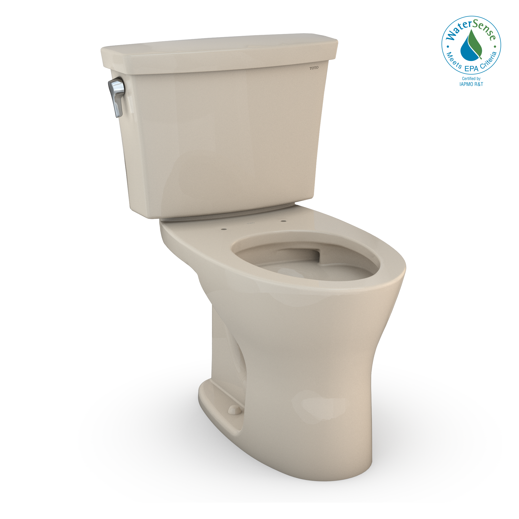 TOTO® Drake® Transitional Two-Piece Elongated Dual Flush 1.28 and 0.8 GPF Universal Height DYNAMAX TORNADO FLUSH® Toilet with CEFIONTECT®, Bone - CST748CEMFG#03