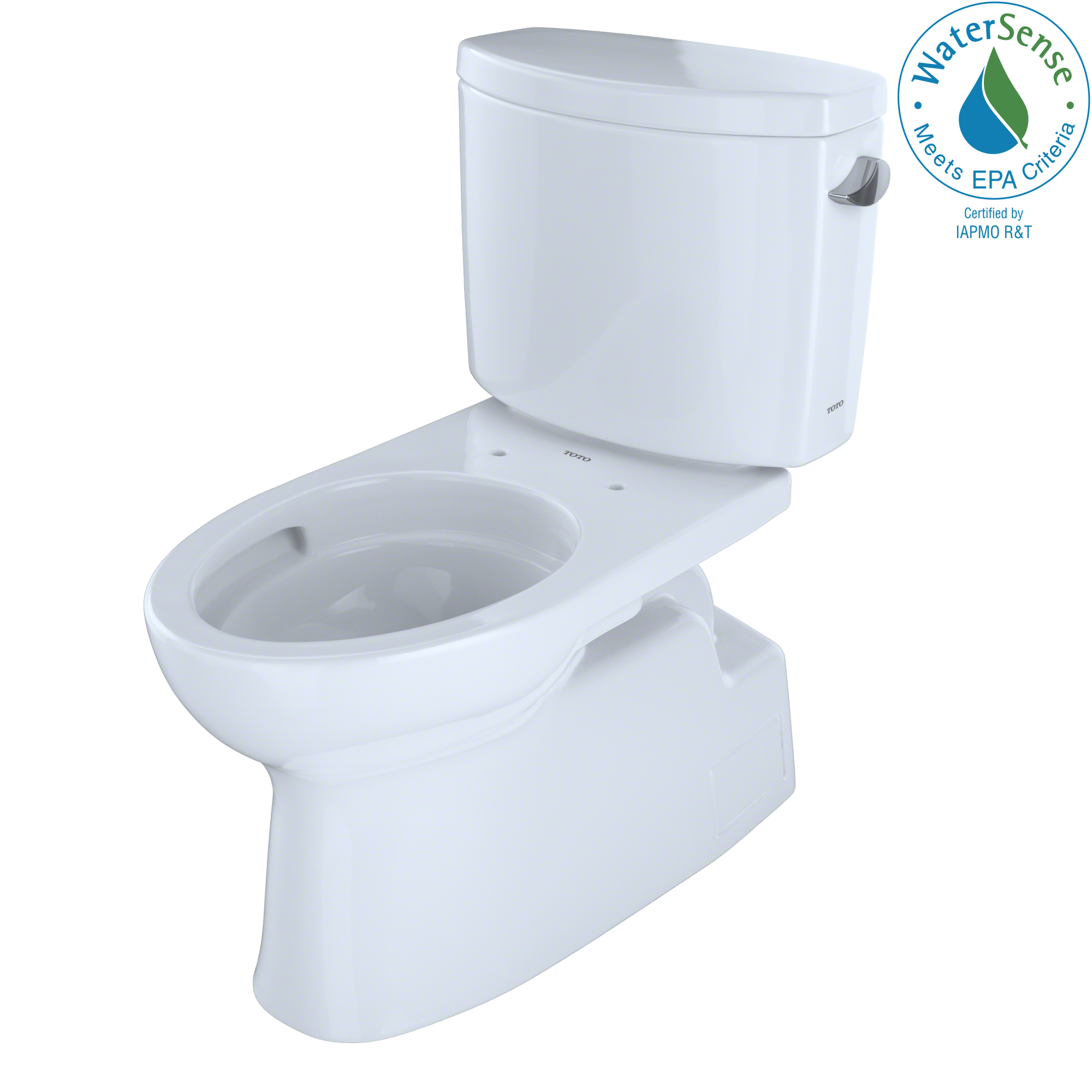 TOTO® Vespin® II Two-Piece Elongated 1.28 GPF Universal Height Skirted Toilet with CeFiONtect™ and Right-Hand Trip Lever, Cotton White - CST474CEFRG#01