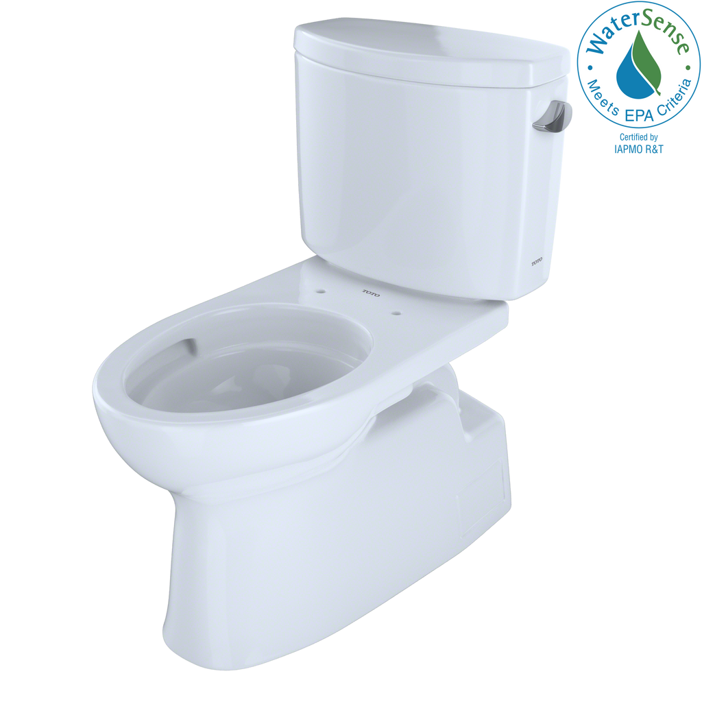 TOTO® Vespin® II Two-Piece Elongated 1.28 GPF Universal Height Skirted Toilet with CeFiONtect™ and Right-Hand Trip Lever, Cotton White - CST474CEFRG#01