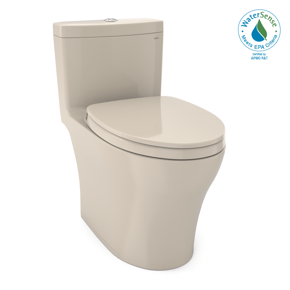 TOTO® Aquia® IV One-Piece Elongated Dual Flush 1.0 and 0.8 GPF Universal Height, WASHLET®+ Ready Toilet with CEFIONTECT®, Bone- MS646124CUMFG#03