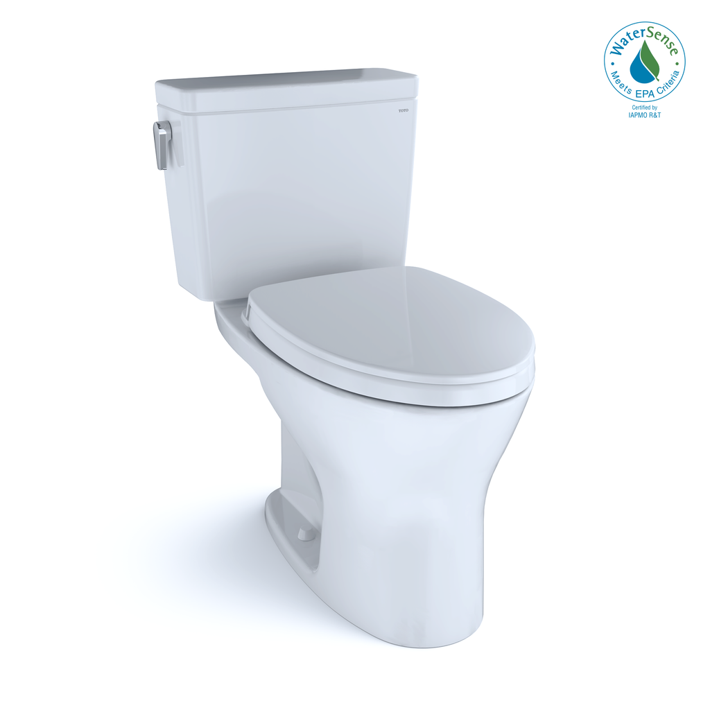 TOTO® Drake® 1G® Two-Piece Elongated Dual Flush 1.0 and 0.8 GPF Universal Height DYNAMAX TORNADO FLUSH® Toilet with CEFIONTECT® and SoftClose Seat, WASHLET+ Ready, Cotton White - MS746124CUMFG#01