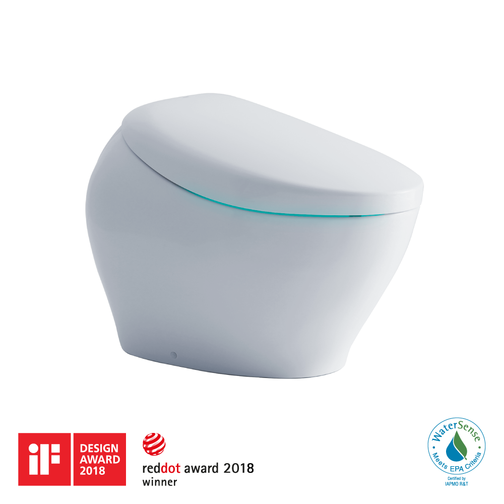 TOTO® NEOREST® NX2 Dual Flush 1.0 or 0.8 GPF Toilet with Integrated Bidet Seat, EWATER+®, and ACTILIGHT® - Cotton White - MS901CUMFX#01