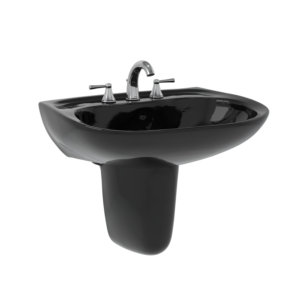 TOTO® Prominence® Oval Wall-Mount Bathroom Sink and Shroud for 8 Inch Center Faucets, Ebony - LHT242.8#51